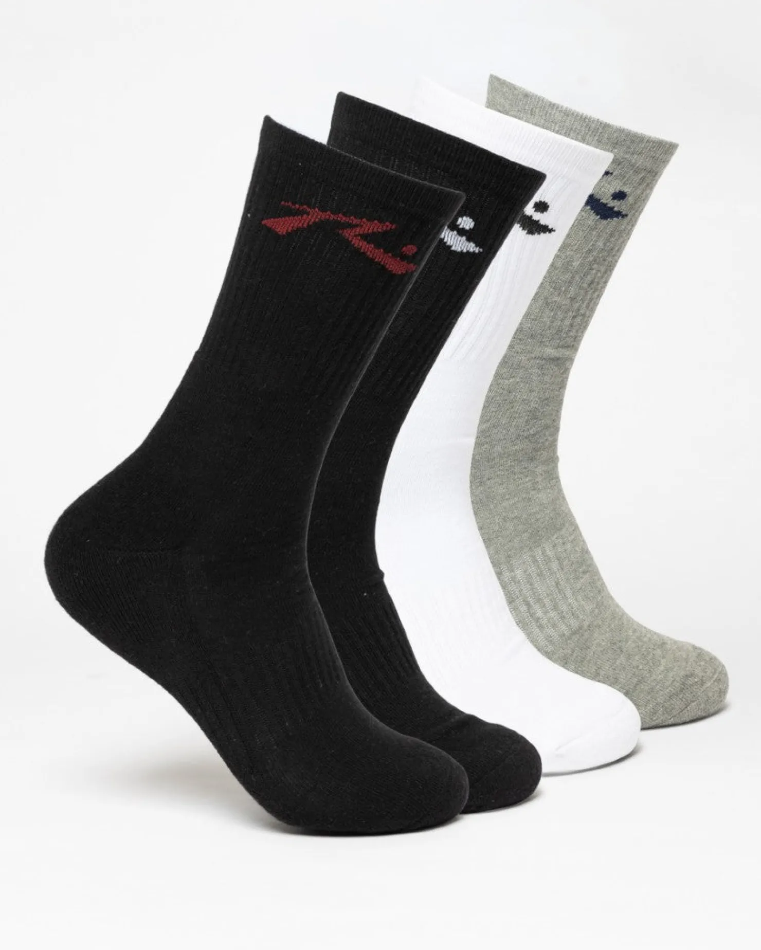 Mens Rusty R Dot Mid Calf 4-Sock Pack