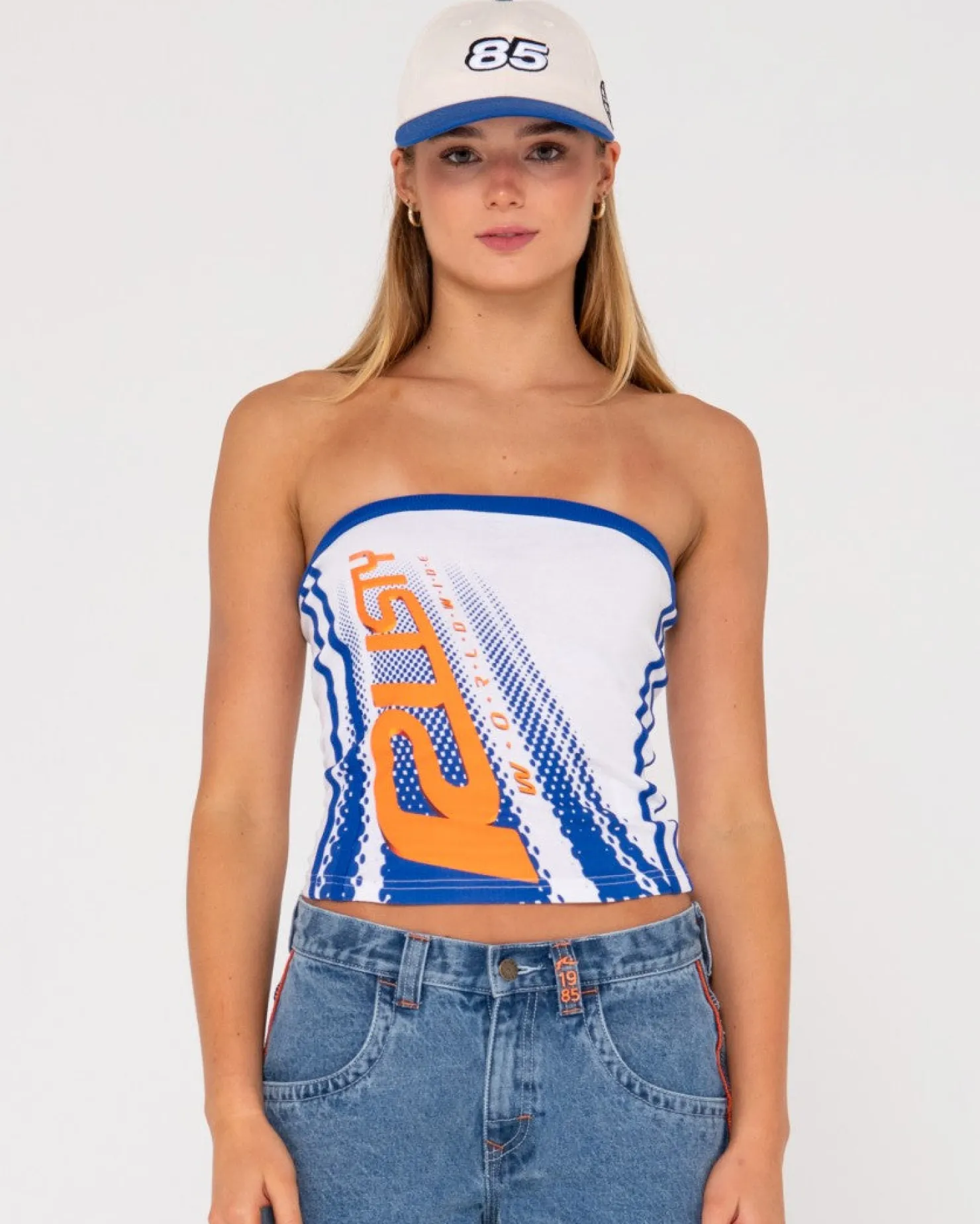 Womens Rusty Rally Drag Graphic Tube Top