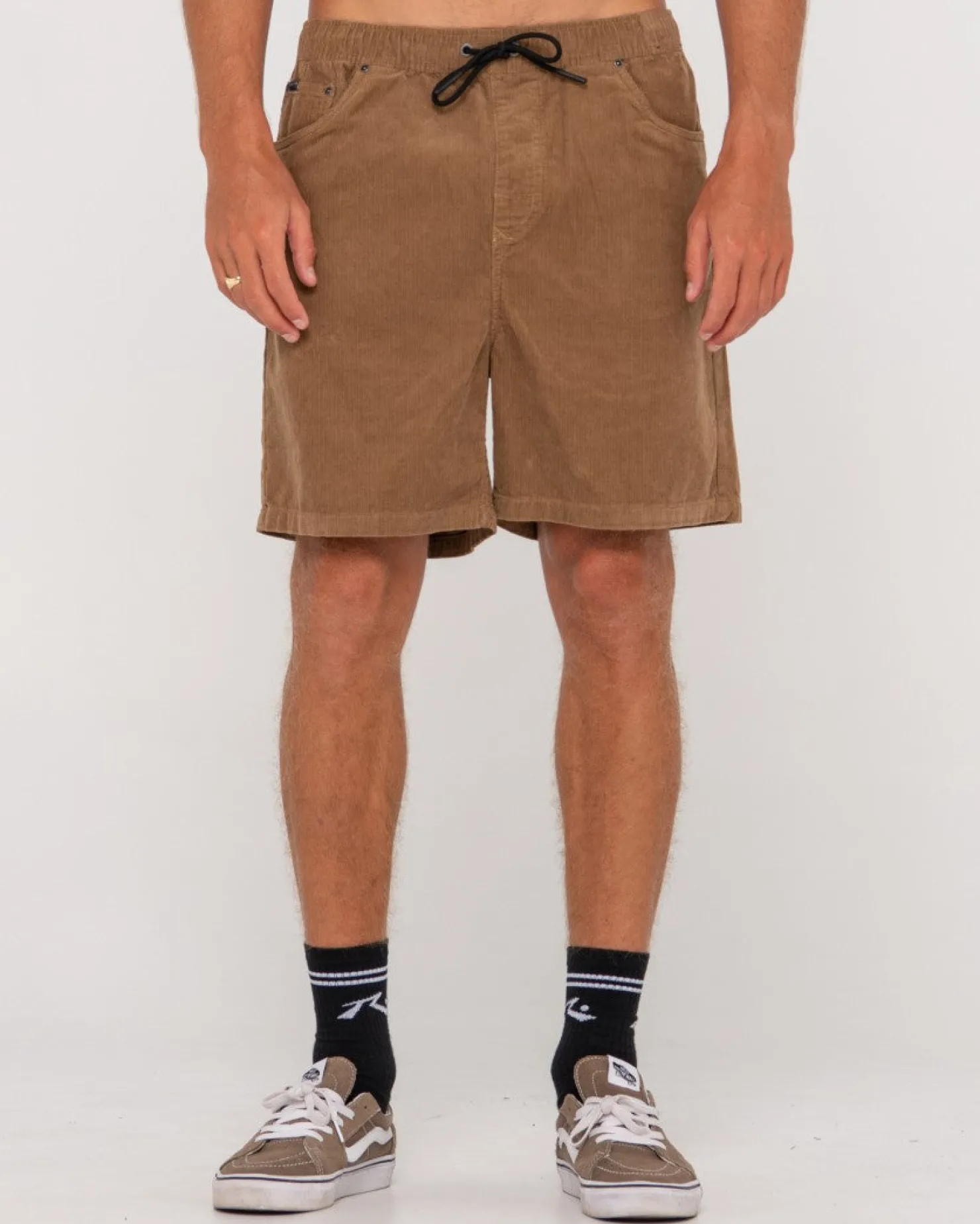 Mens Rusty Rifts 14 Wale Vintage Wash Elastic Cord Short