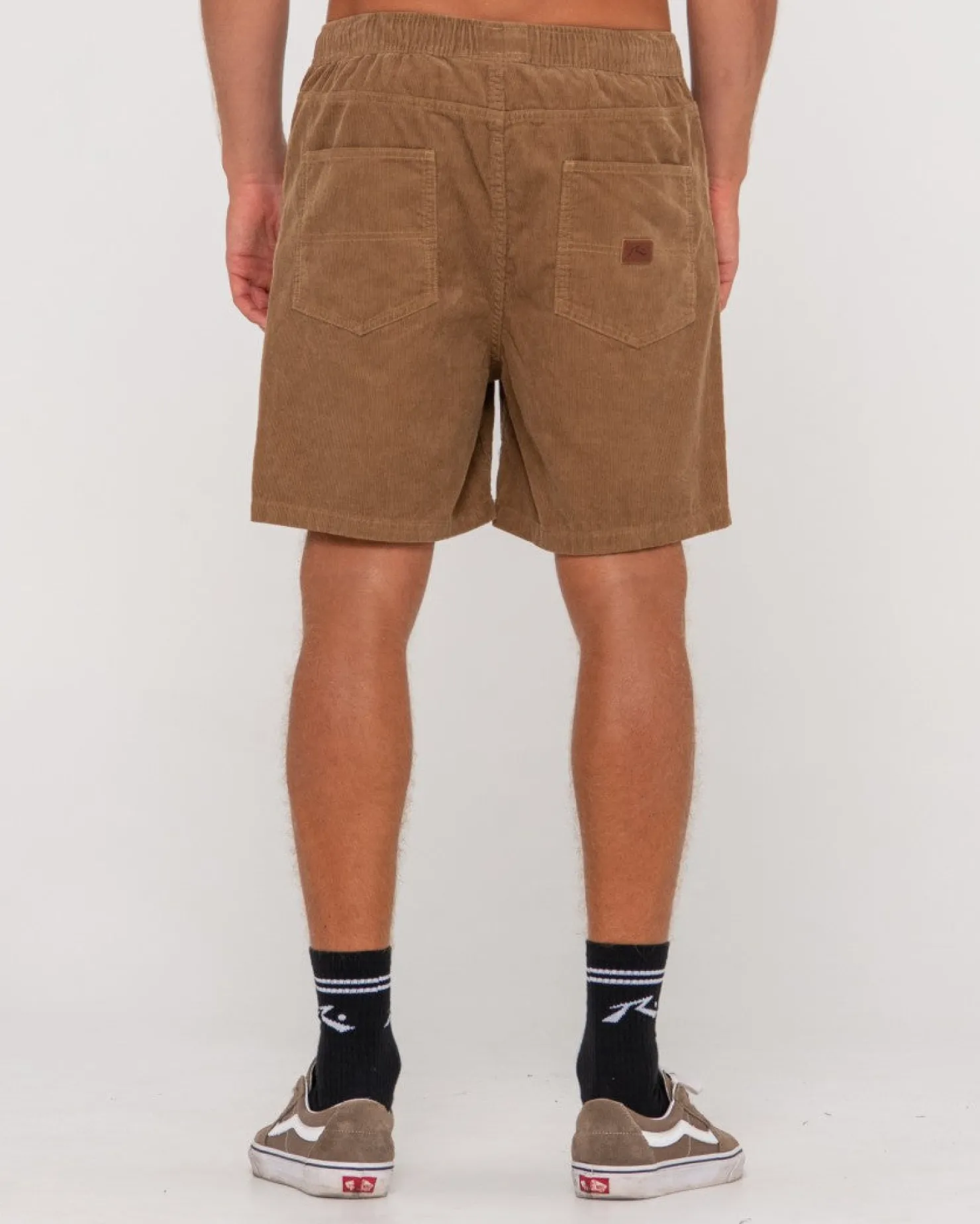 Mens Rusty Rifts 14 Wale Vintage Wash Elastic Cord Short