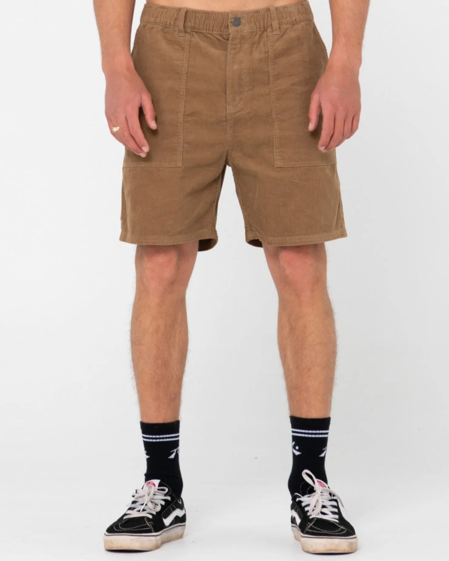 Mens Rusty Rigglet Cord Workwear Elastic Short