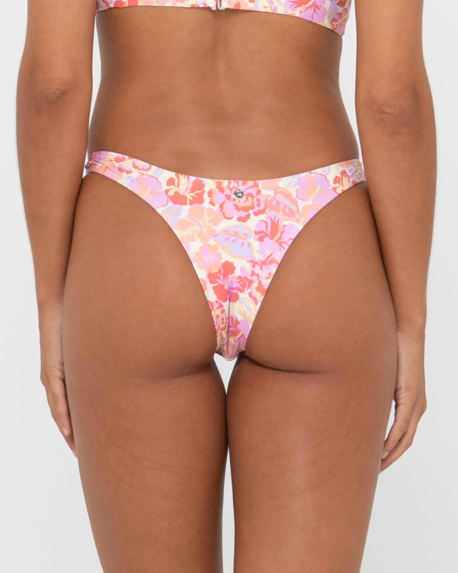 Womens Rusty Rio Hibiscus Printed Brazilian Bikini Bottom