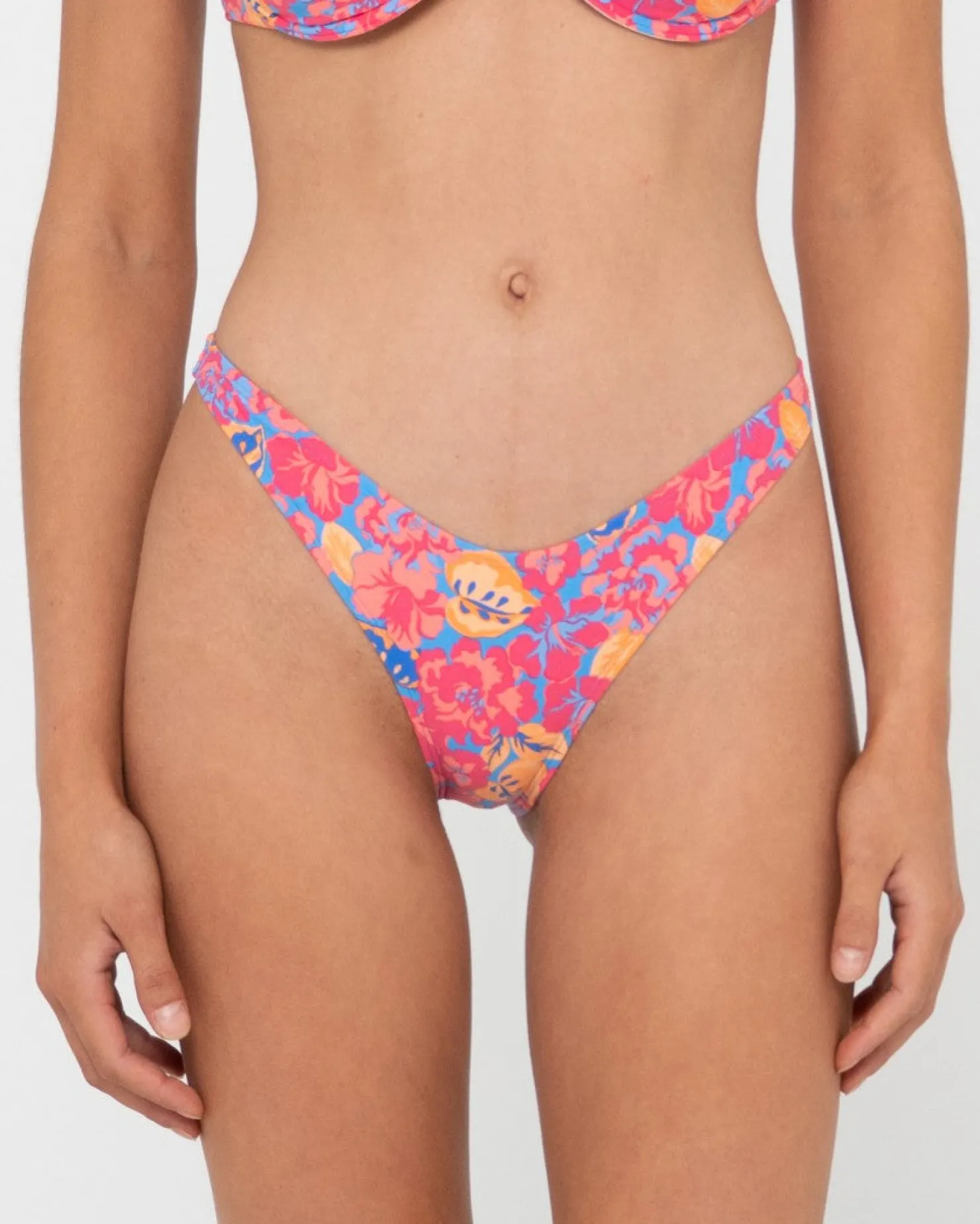 Womens Rusty Rio Hibiscus Printed Midi Bikini Bottom