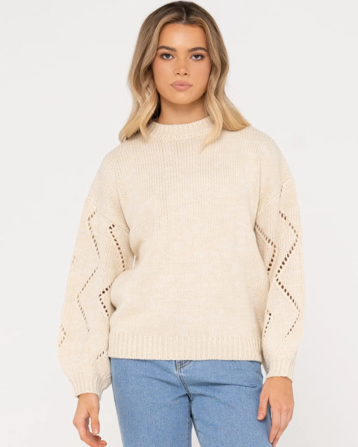 Womens Rusty Rossie Relaxed Fit Crew Neck Knit