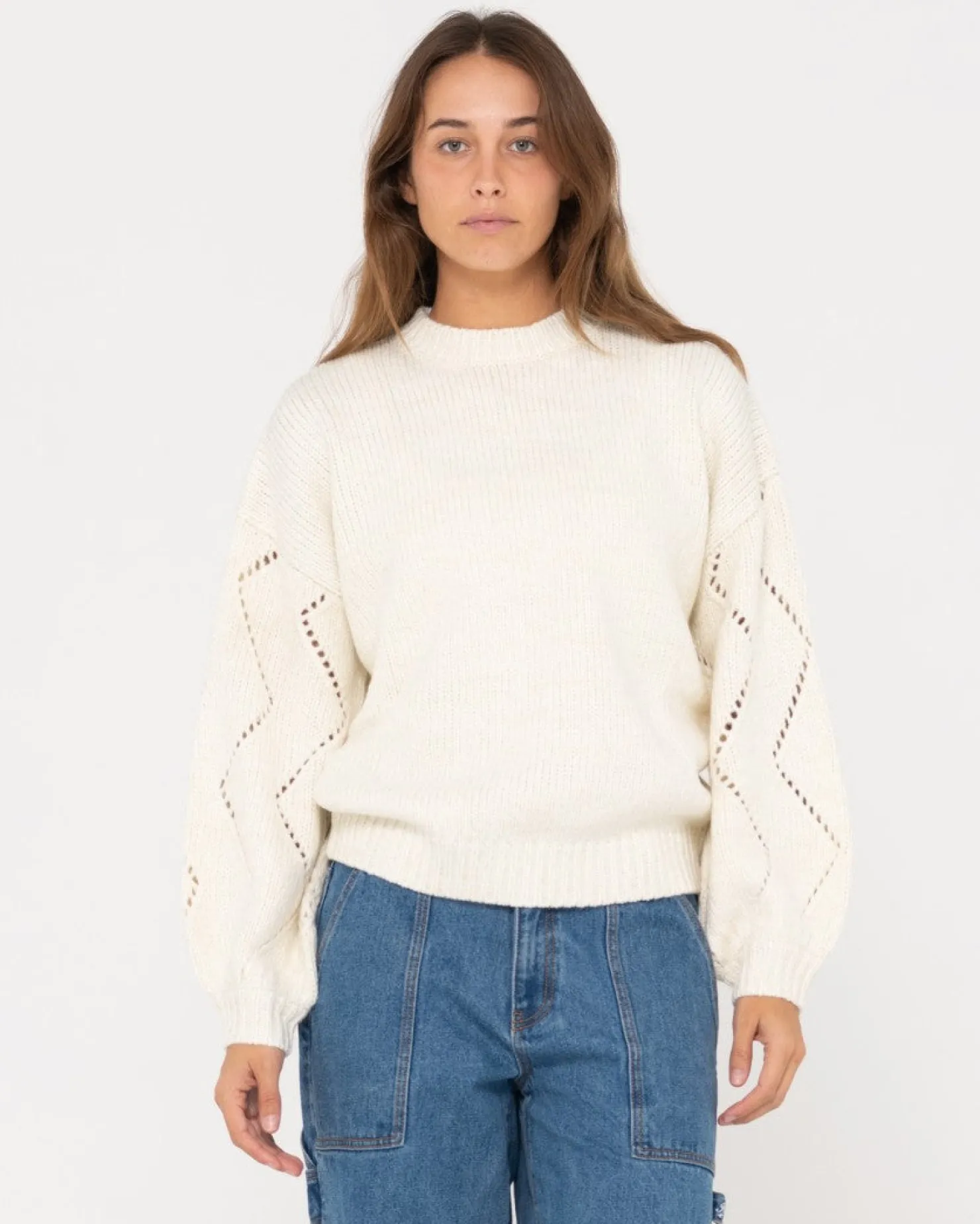 Womens Rusty Rossie Relaxed Fit Crew Neck Knit