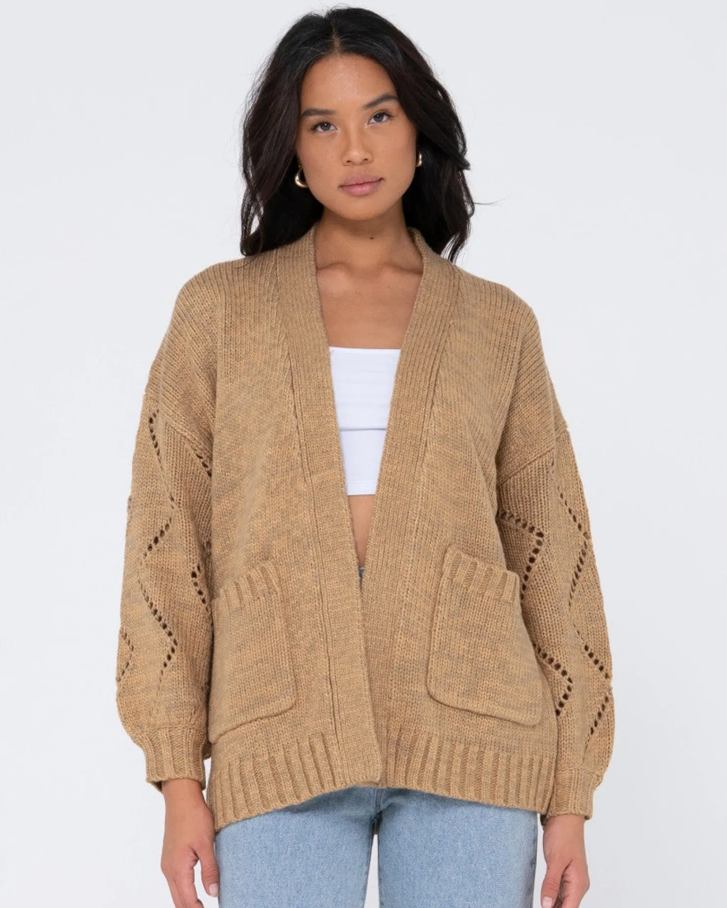 Womens Rusty Rossie Relaxed Fit Knit Cardigan