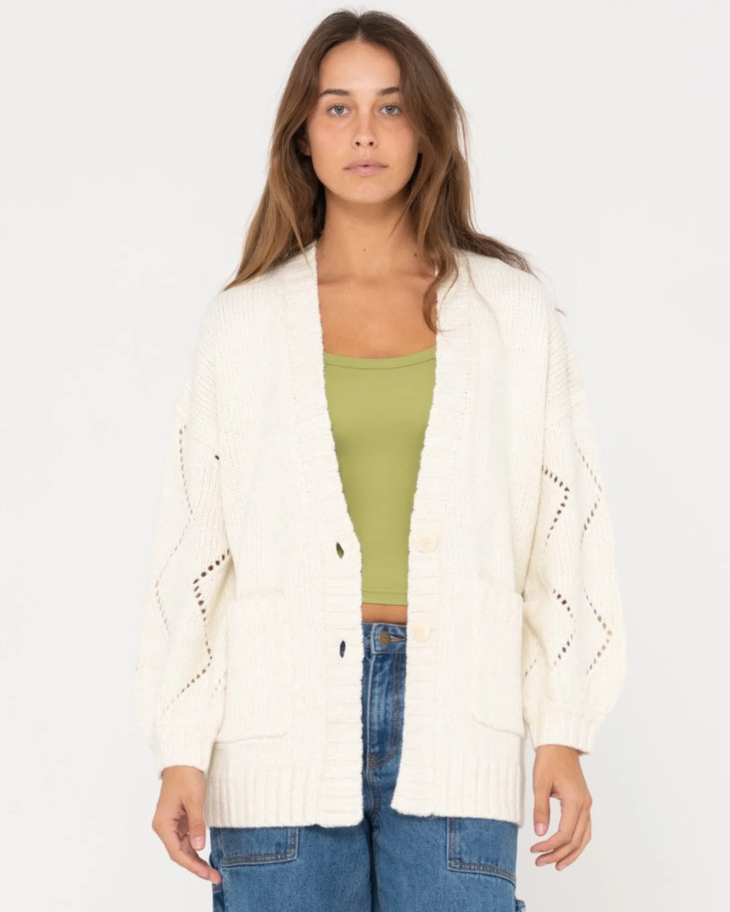 Womens Rusty Rossie Relaxed Fit Knit Cardigan