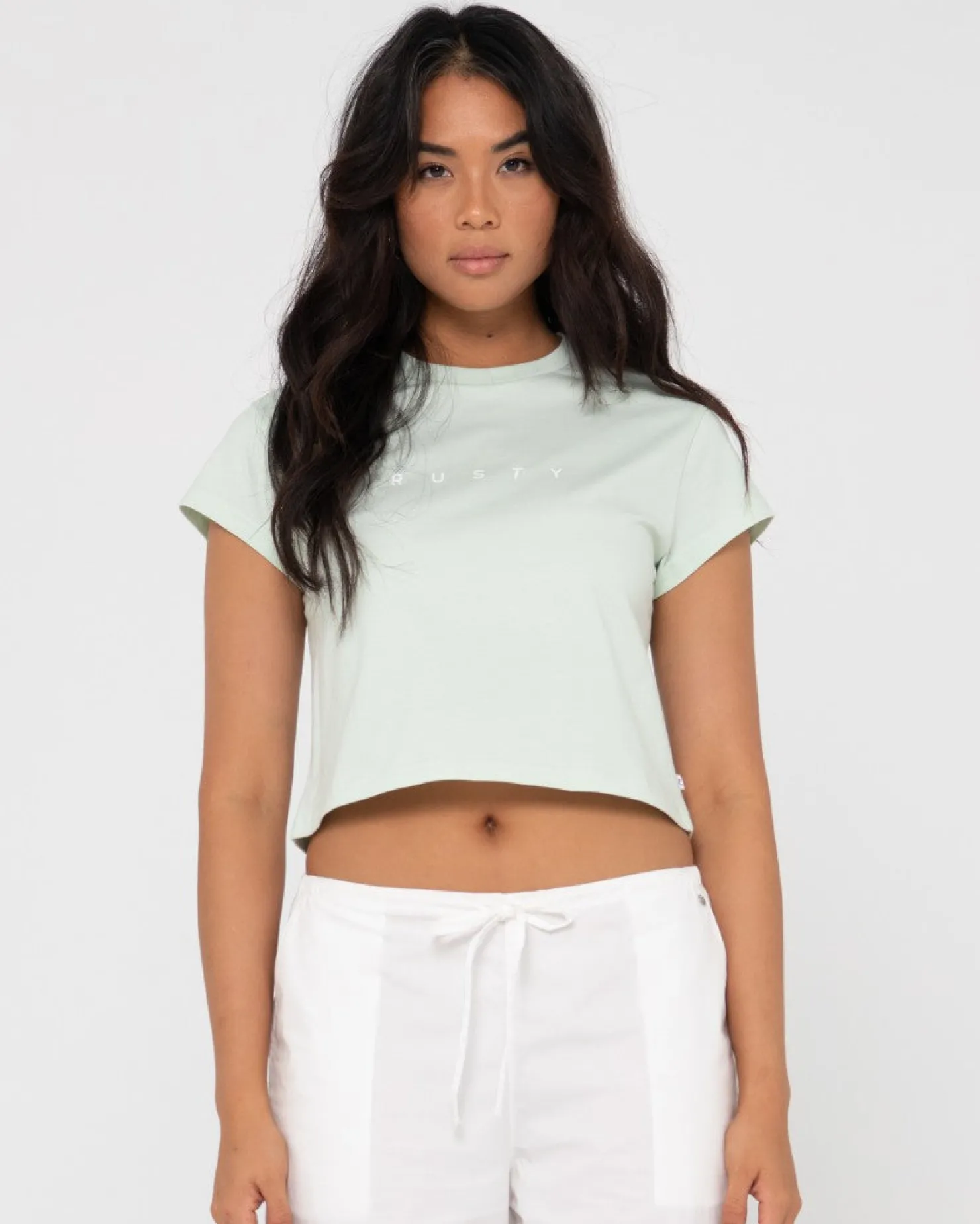 Womens Rusty Essentials Classic Crop Tee