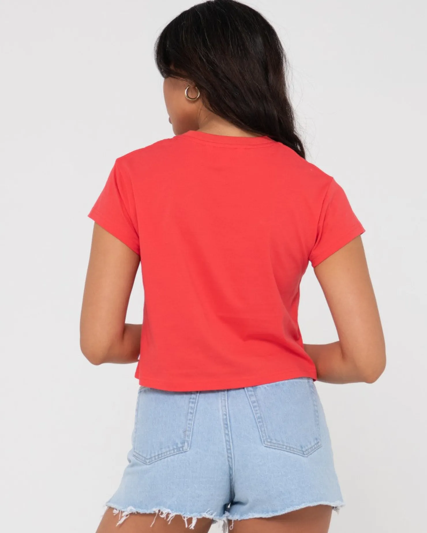 Womens Rusty Essentials Classic Crop Tee