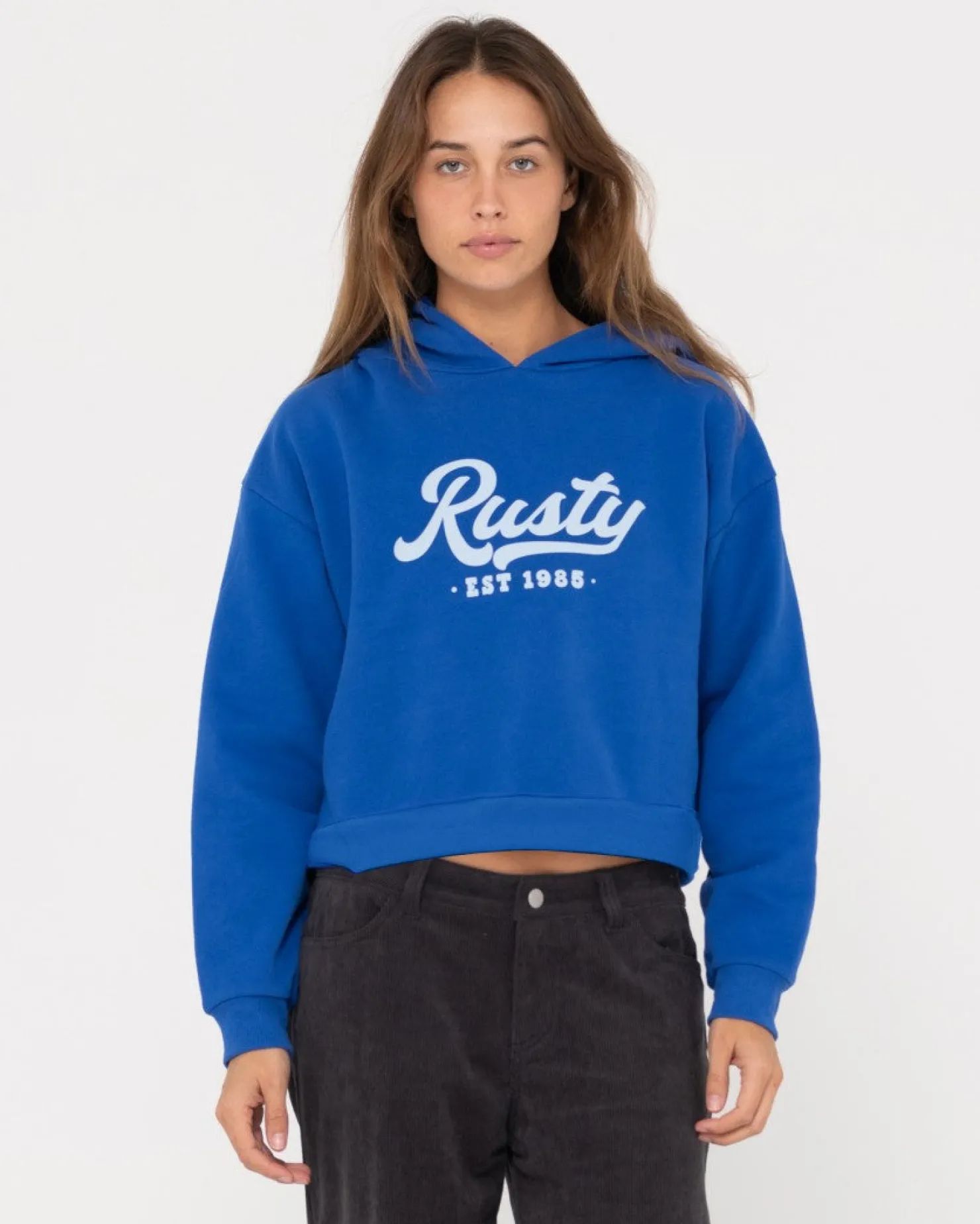 Womens Rusty Old School Graphic Cropped Fleece