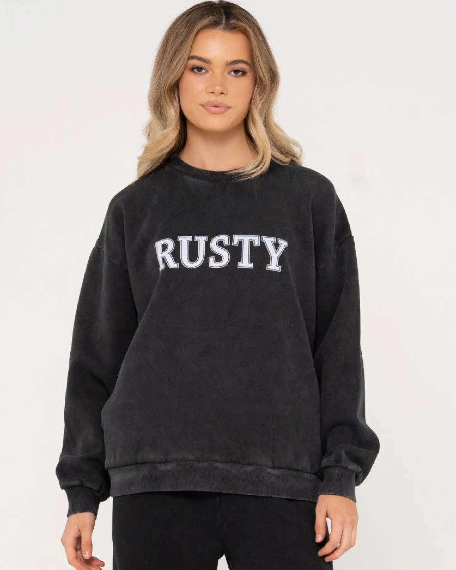 Womens Rusty Oversize Crew Fleece