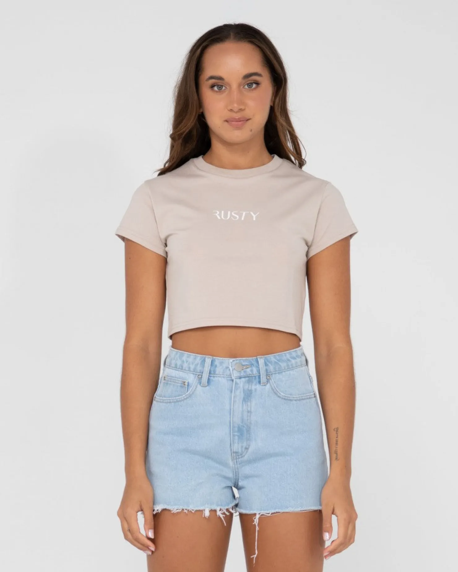 Womens Rusty Signature Baby Tee