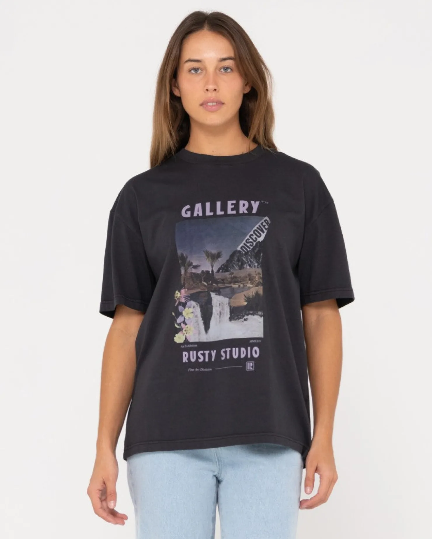 Womens Rusty Studio Oversize Graphic Tee