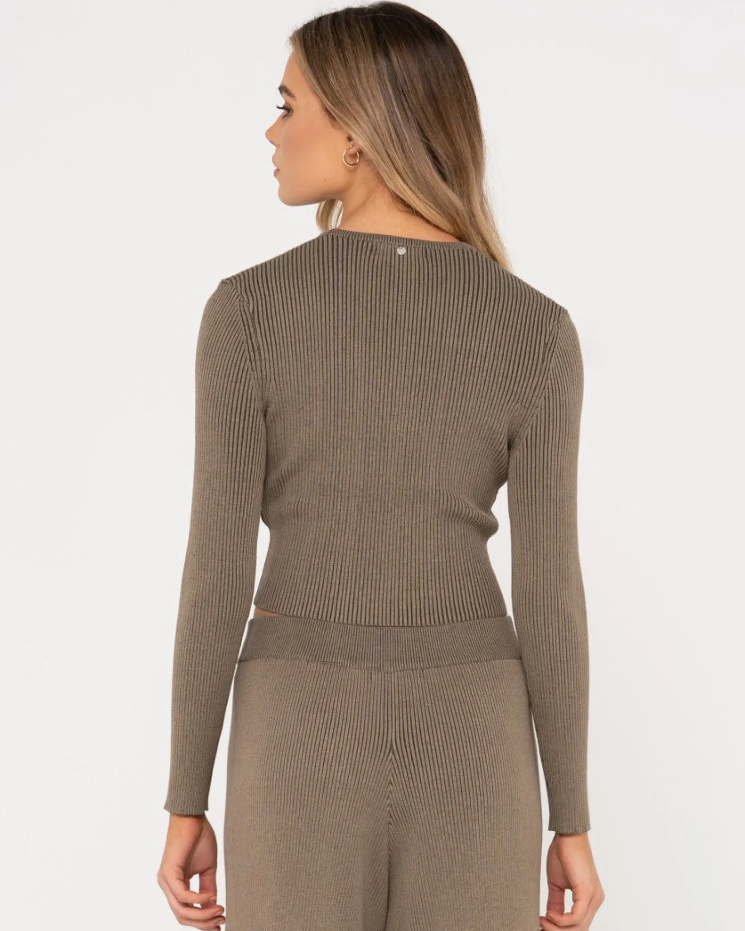 Womens Rusty Solace Long Sleeve Knit Top