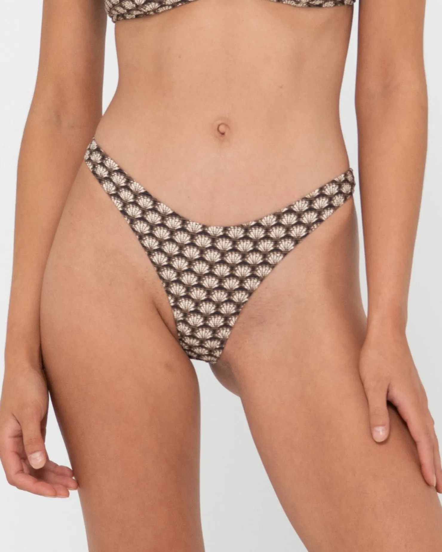 Womens Rusty Sorrento Shell Printed Brazilian Bikini Bottom