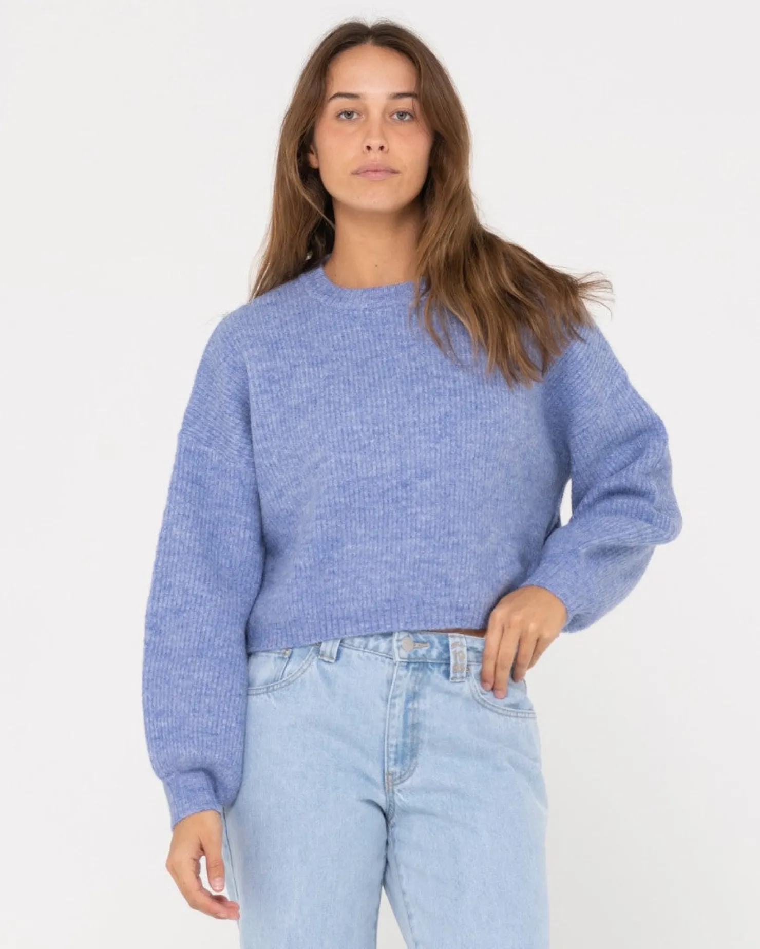 Womens Rusty Sundae Oversized Cropped Crew Neck