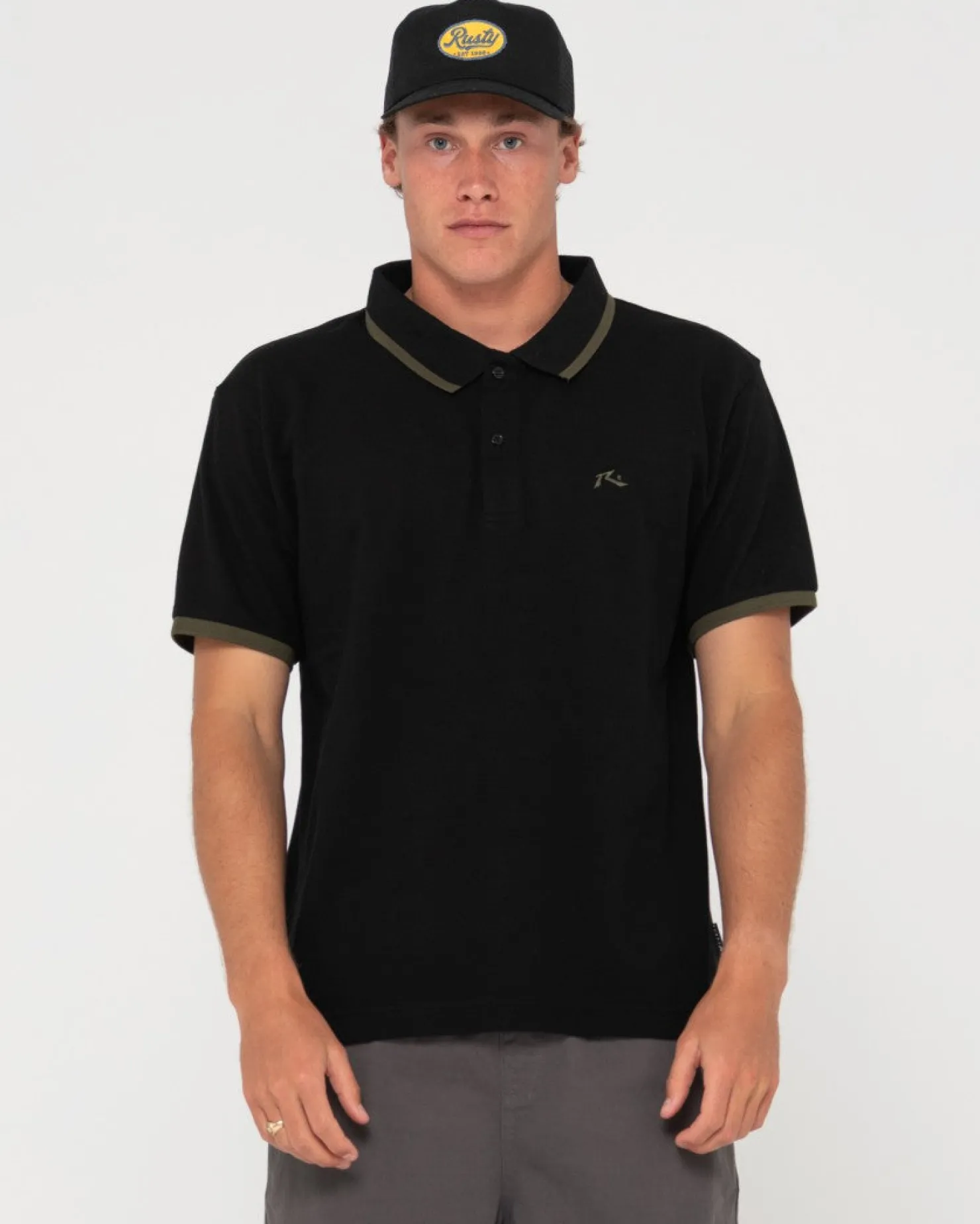 Mens Rusty 19Th Hole Tipped Short Sleeve Polo