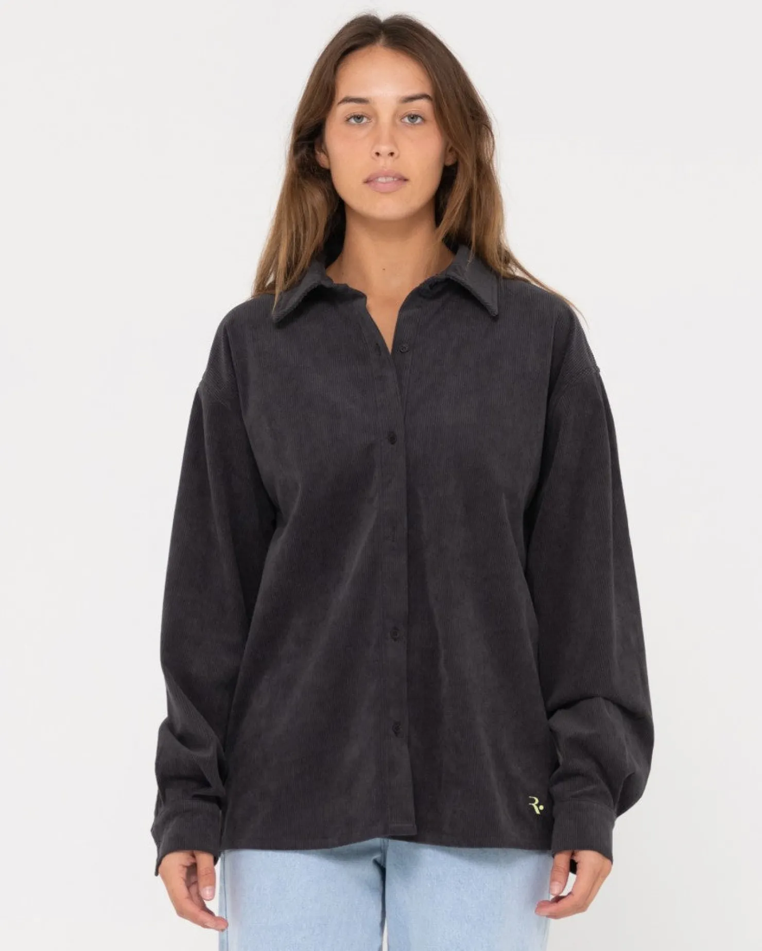 Womens Rusty The Secret Oversized Cord Shirt
