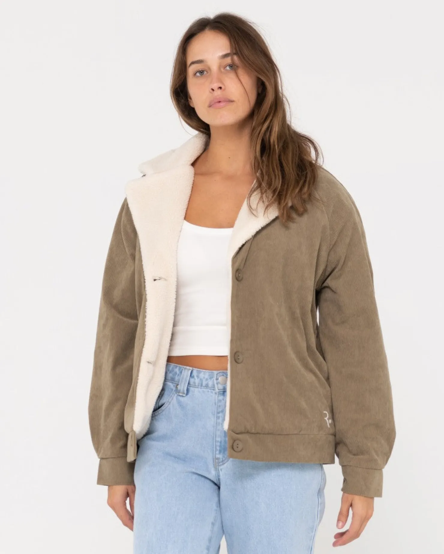 Womens Rusty The Secret Relaxed Fit Cord Jacket