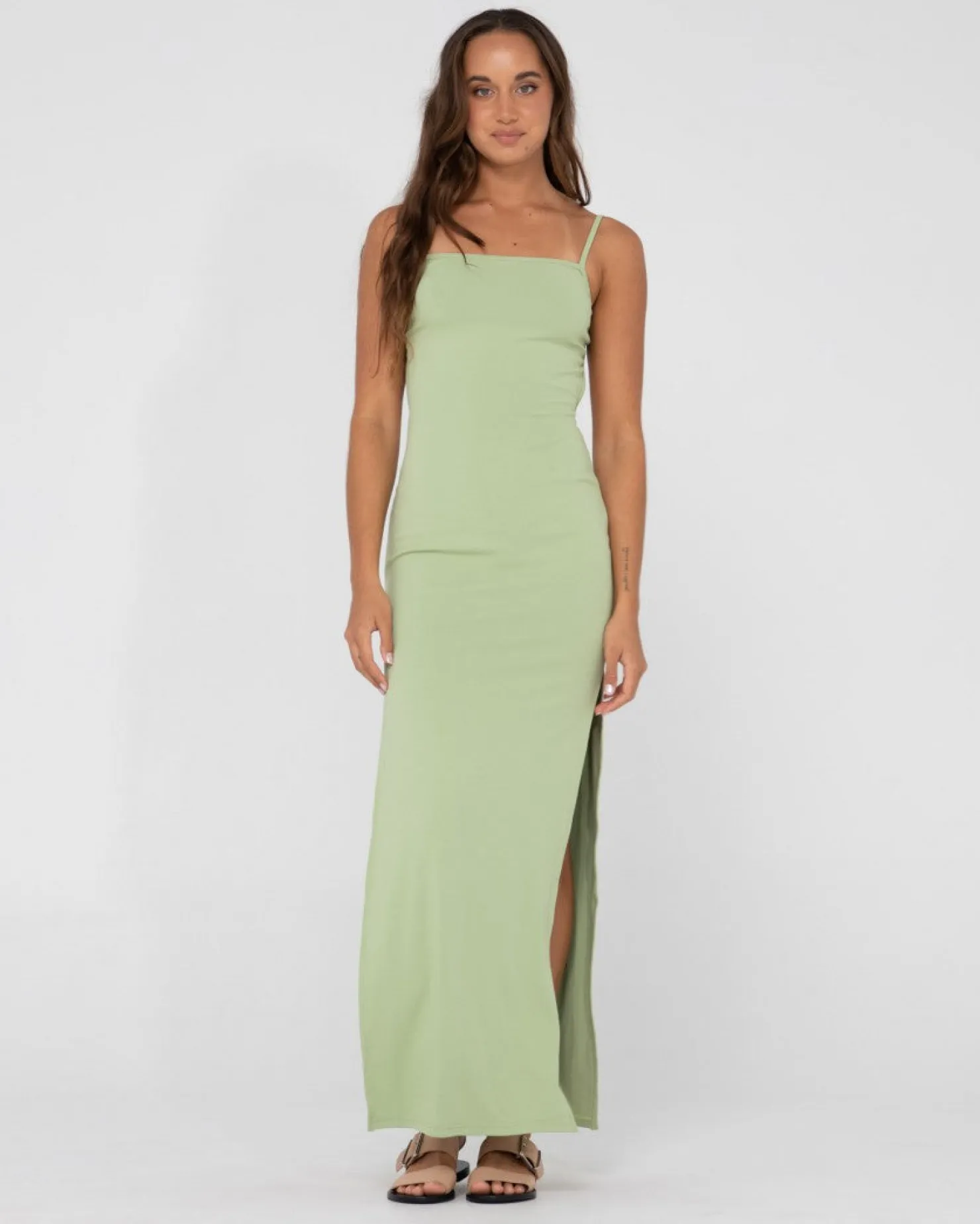 Womens Rusty Vicky Side Split Slip Maxi Dress