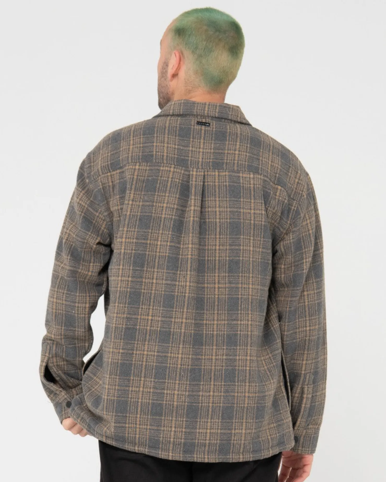 Mens Rusty Woodchuck Woven Plaid Zip Up Jacket